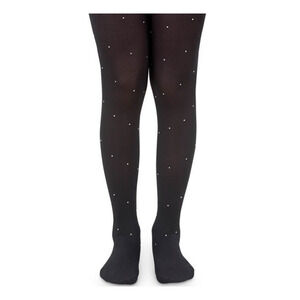 Jefferies Socks Girls Diamond Pearl Tights Black/Diamonds Size (8-10) 4279